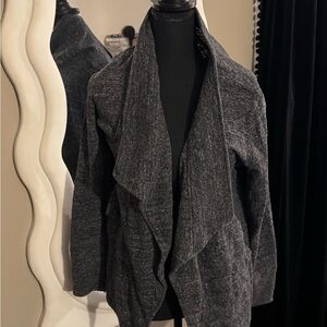 Gray Open Front Cardigan